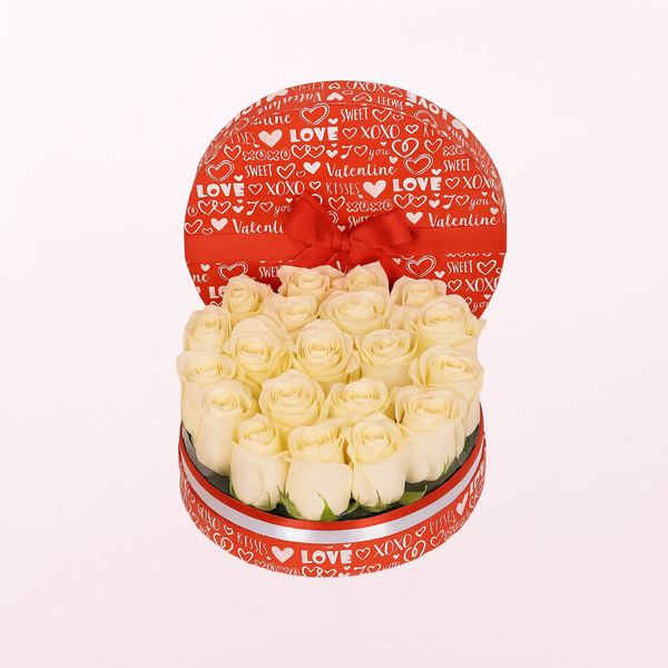 Pure & Clearly inLove White Rose Flower Arrangement