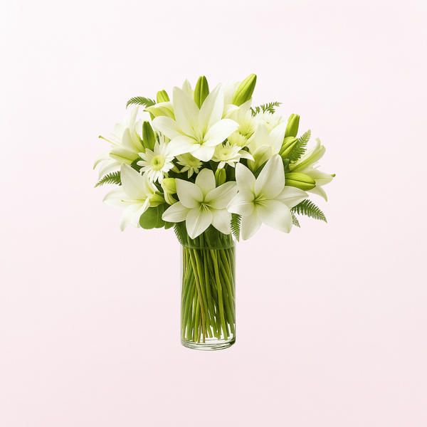 White Perfection in glass vase