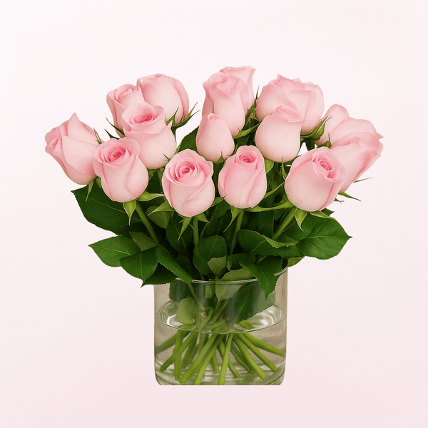 Pink Roses in Vase
