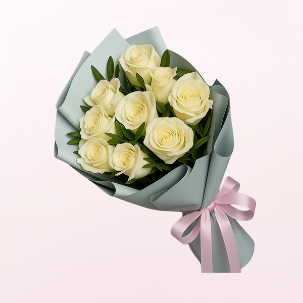 Classy White Fresh Flower Hand Bouquet