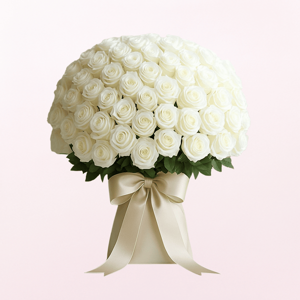 Love as Pure as You White Roses Fresh Flower Hand Bouquet