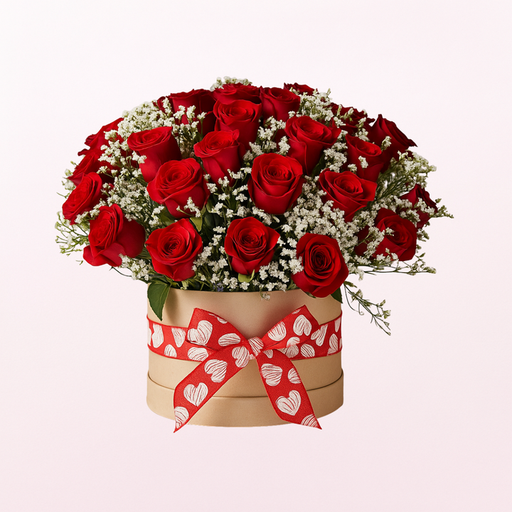 Small Red Roses Box Beautiful Red Roses Box - Luxury Red Rose Arrangement – Sentiments.ae
