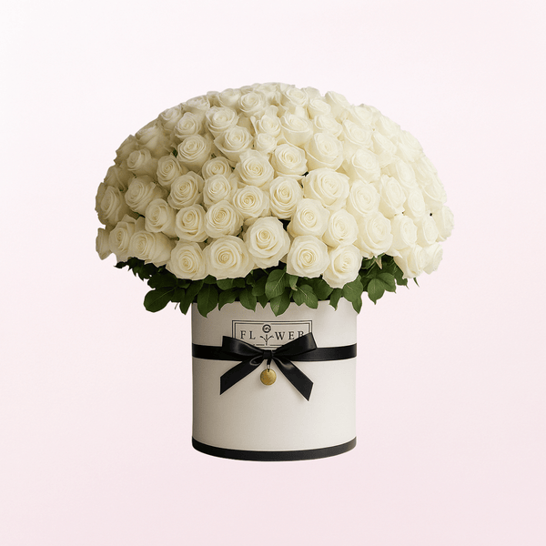 Sincerity Pure Love White Roses Fresh Flower Arrangements