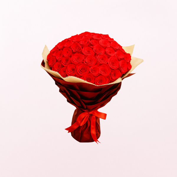 50 Red Roses Hand Bouquet