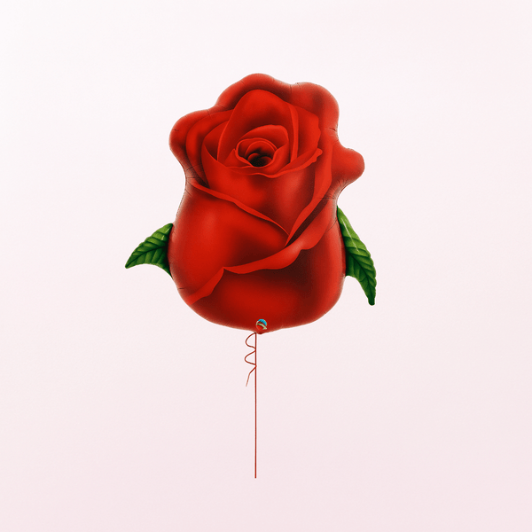 Red Rose Bud SuperShape Foil Balloons