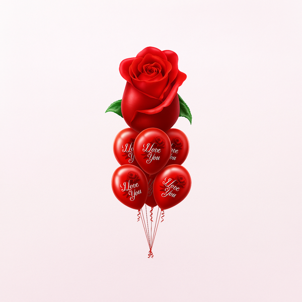 I LOVE YOUR ROSE BUD BALLOONS