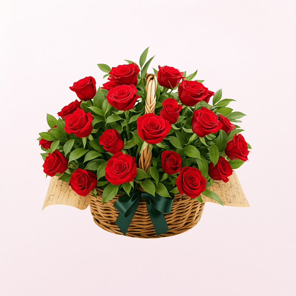 Basket of Love - 24 Red Roses
