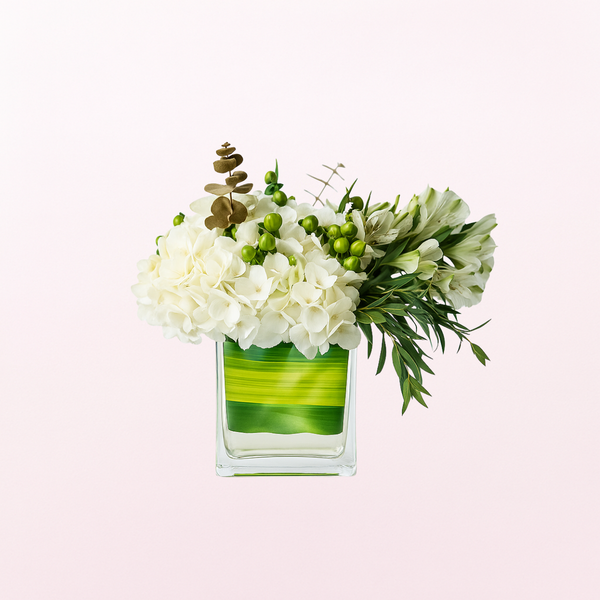 Elegant Mixed Flowers on a Glass Vase