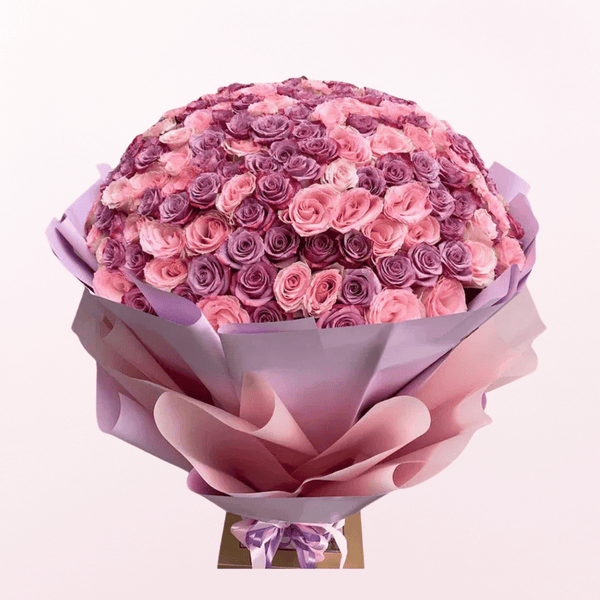 Like a Princess Pink & Purple Roses Fresh Flower Hand Bouquet