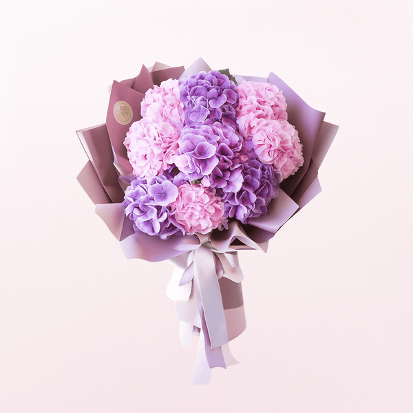 Lovely Pink & Purple Hydrangea Hand Bouquet