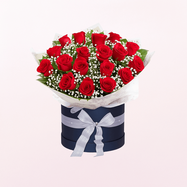 Romantic 18 red roses in Gift Box