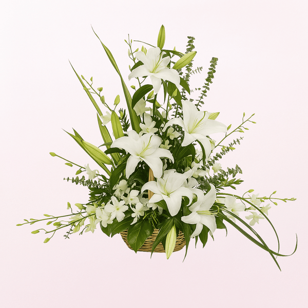 Grace White Lilly Flower Arrangement