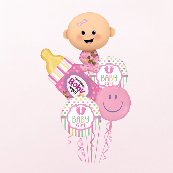 BABY GIRL,WELCOME BABY BOTTLE PINK BOUQUET