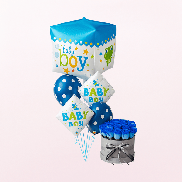 Baby Boy Balloons & Flowers