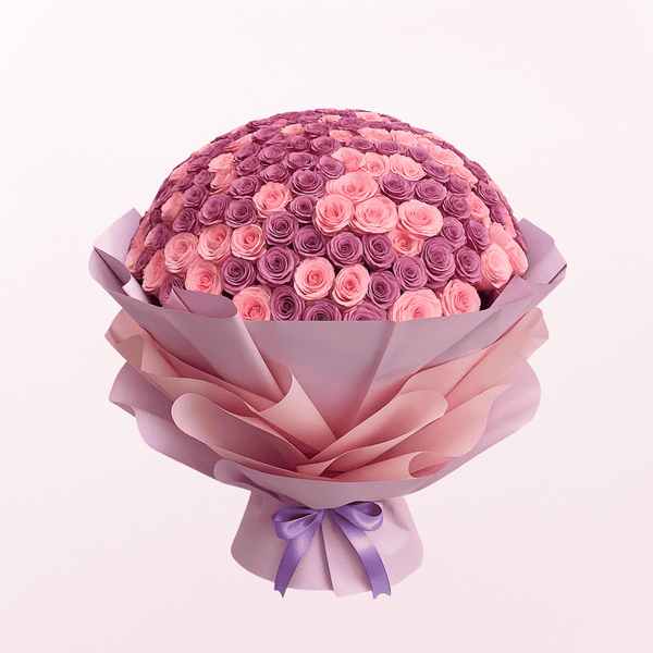 Like a Princess Pink & Purple Roses Fresh Flower Hand Bouquet