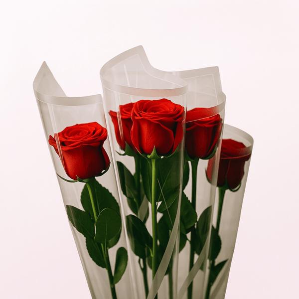 Single Wrapped Red Roses