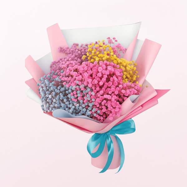 Colorful Gypsophila Mini Hand Bouquet