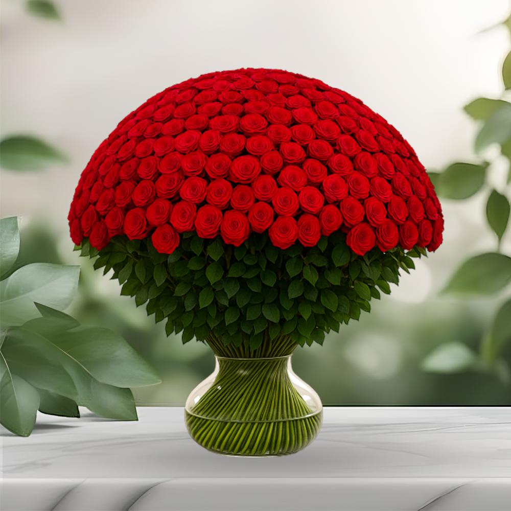 VIP LONG STEM - Luxurious Big  Red Roses Hand Bouquet - PRE ORDER - 5-7days upon delivery ( Acrylic Stand Not Included (Just for Photoshoot purposes)