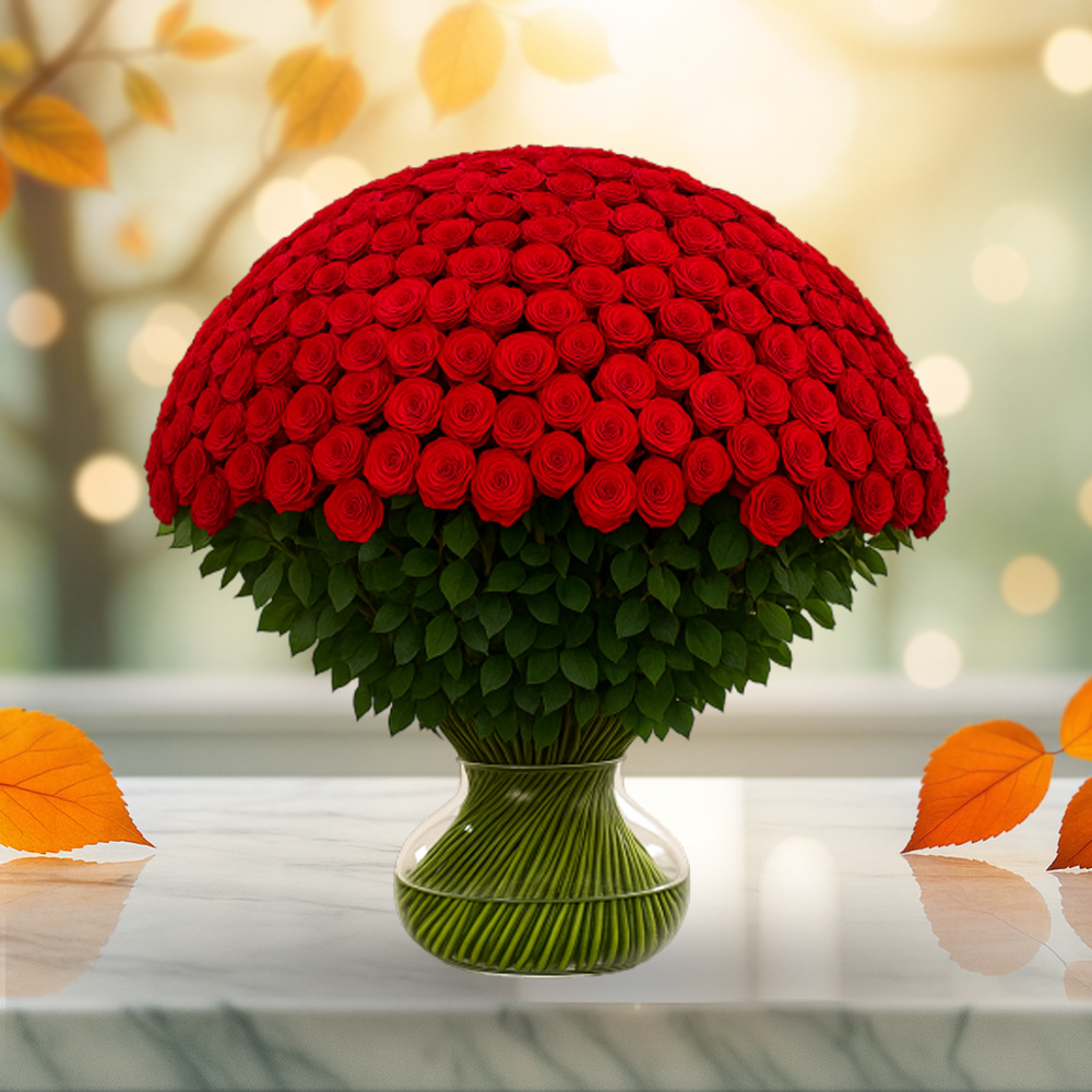 VIP LONG STEM - Luxurious Big  Red Roses Hand Bouquet - PRE ORDER - 5-7days upon delivery ( Acrylic Stand Not Included (Just for Photoshoot purposes)