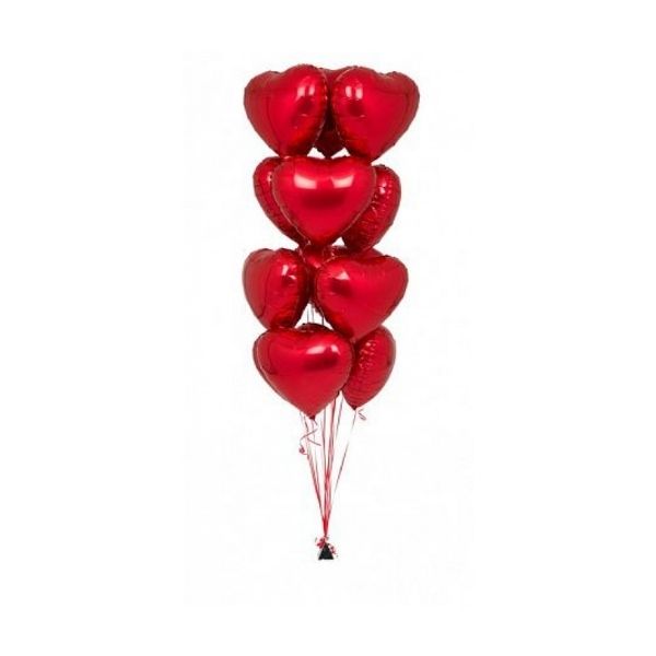 HEART SHAPE FOIL BALLOON BOUQUET-12 PCS