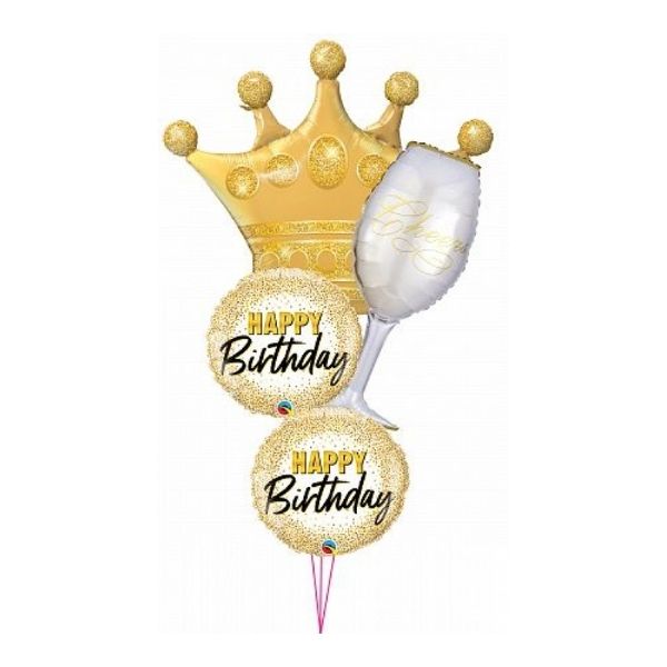 GOLDEN CROWN BIRTHDAY GOLD GLITTER DOTS