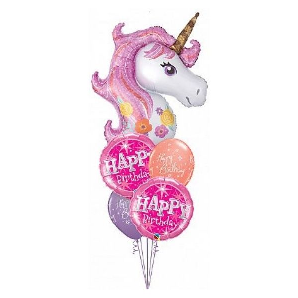 UNICORN PINK HAPPY BIRTHDAY BOUQUET