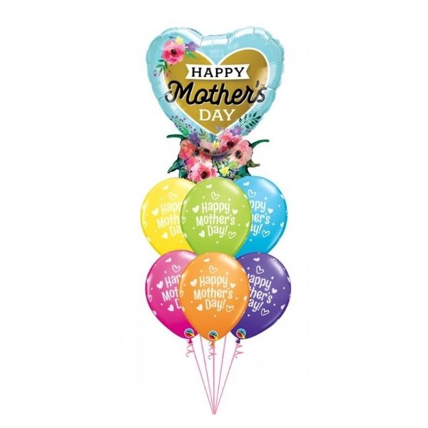 Mother's Day Heart Bouquet And Dots Balloons