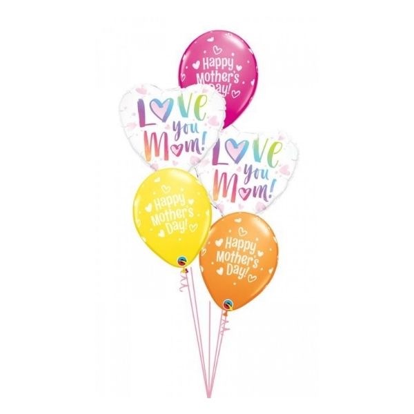 Love You M(Heart)M Pink Mother's Day Hearts & Dots Bouquet