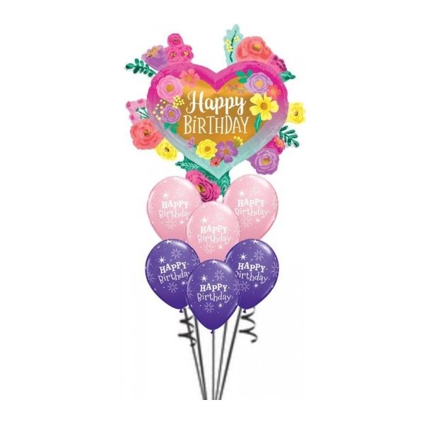 RockStar Bday Purple And Pink Bday Sparkle Bouquet