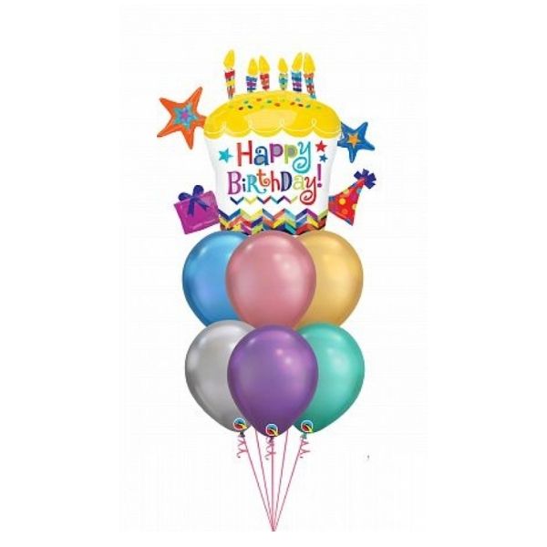 CHROME BIRTHDAY CANDLES BALLOONS