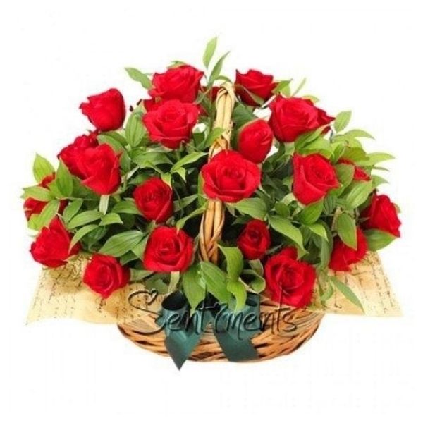 Basket of Love - 24 Red Roses