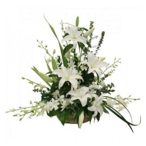 Grace White Lilly Flower Arrangement