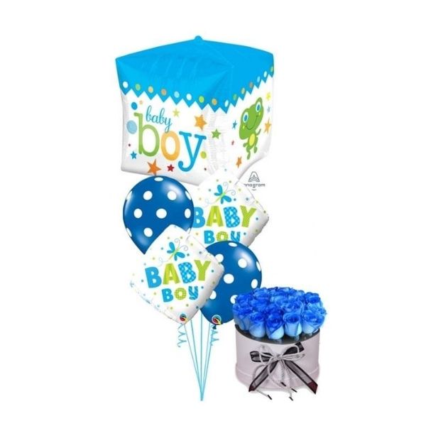 Baby Boy Balloons & Flowers