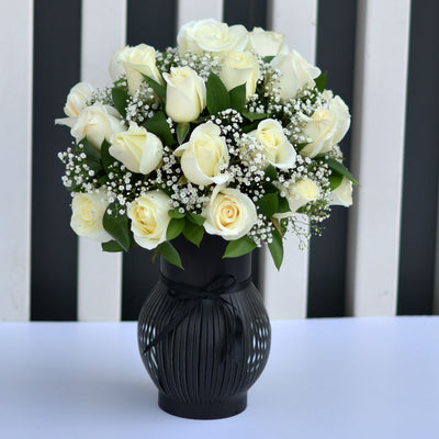 Sophisticated White Roses Arrangement