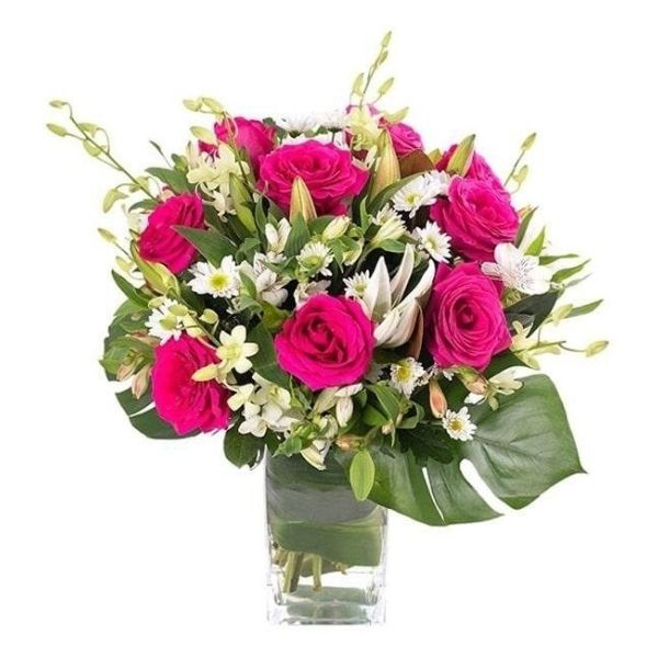 Pink Roses and Lilies Love
