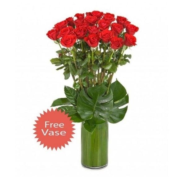 24 Long Stem Red Roses