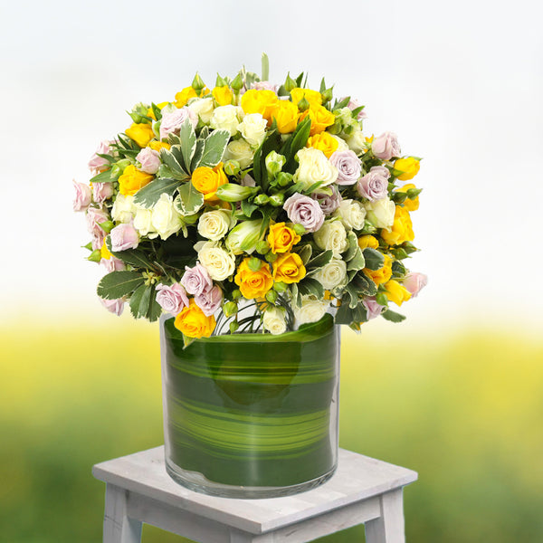 Happy Yellow Fresh Flower Arrangement