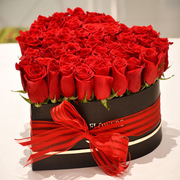 Red Roses Heart Box