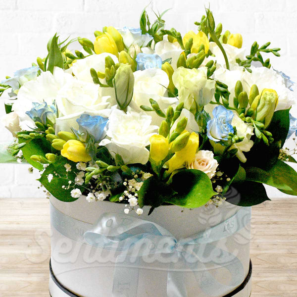 Mixed Flowers with White Roses