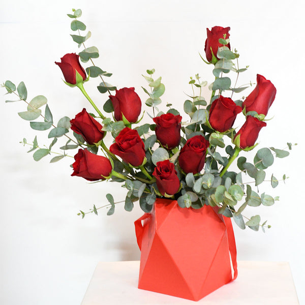 12 pcs Red Roses Arrangement