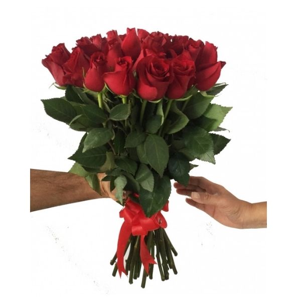 21 Red Roses Organic Bouquet