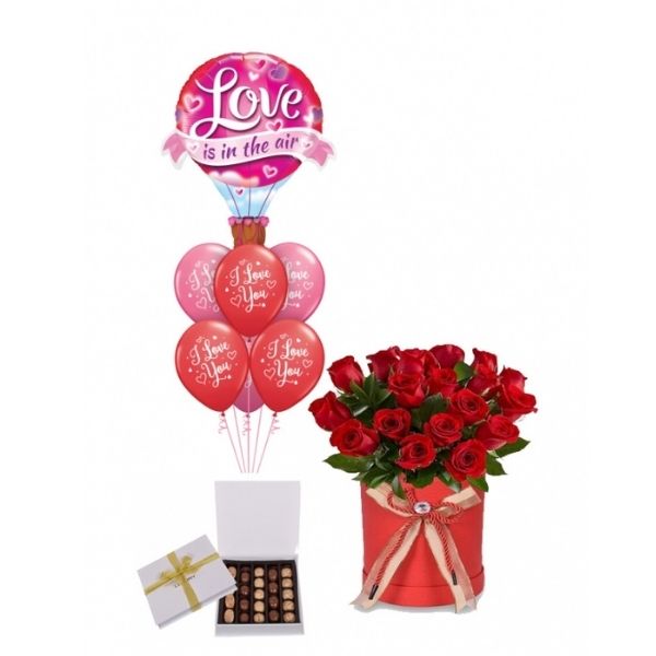 LOVE Combo - Roses, Balloon and Chocolates